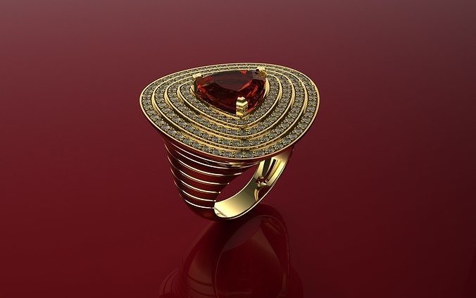Diamond Lines Ring - 3D Jewelry - AN-422 3D print model