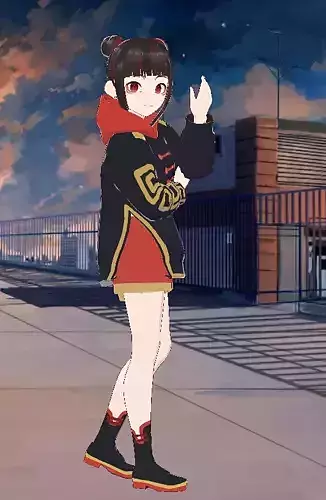 anime kawaii girl character