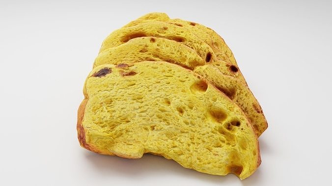 Sliced or cut Scandinavian bread with seeds raisins and sesame 3D model 3