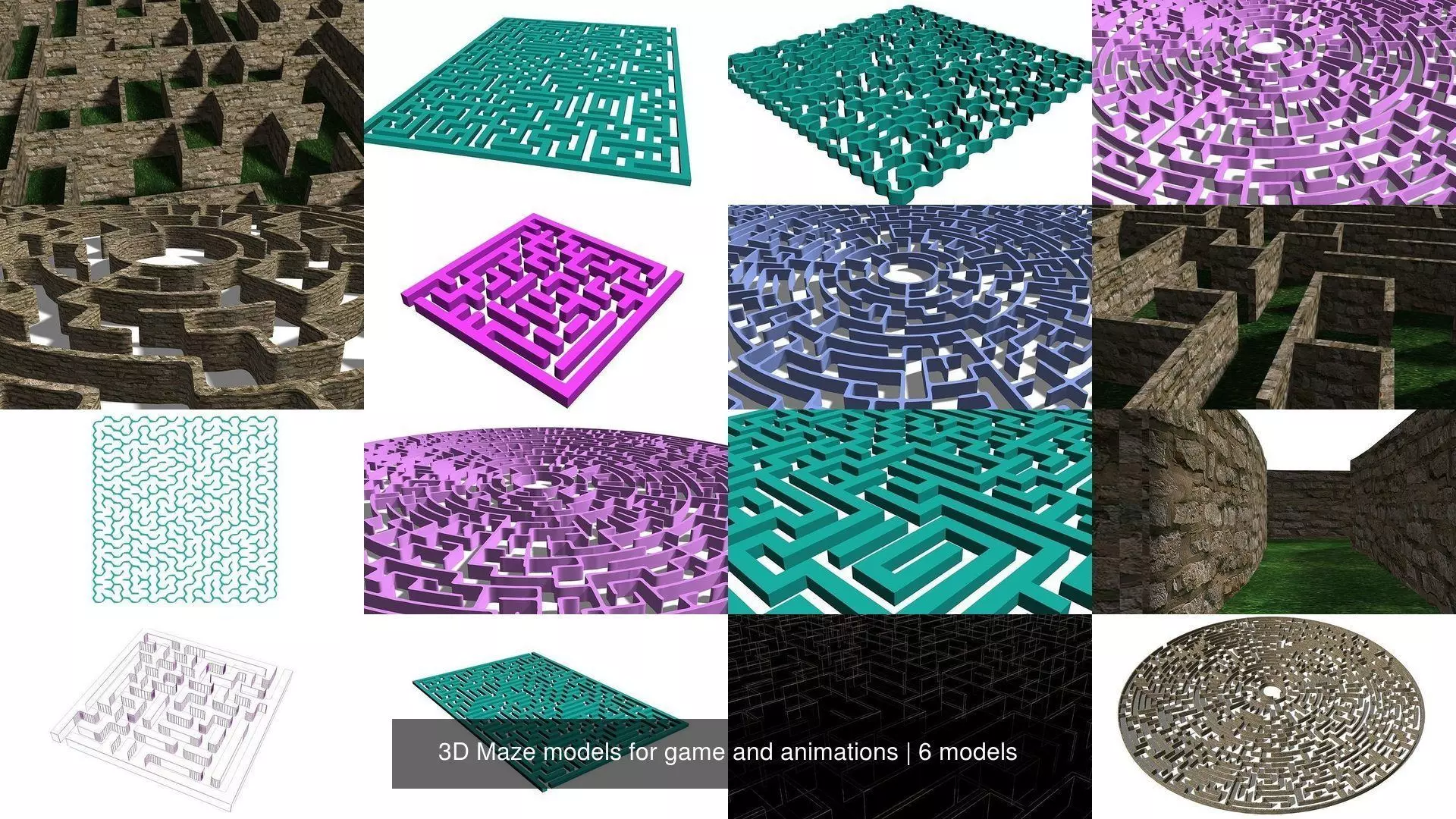 3D Maze models for game and animations 3D Model Collection_0