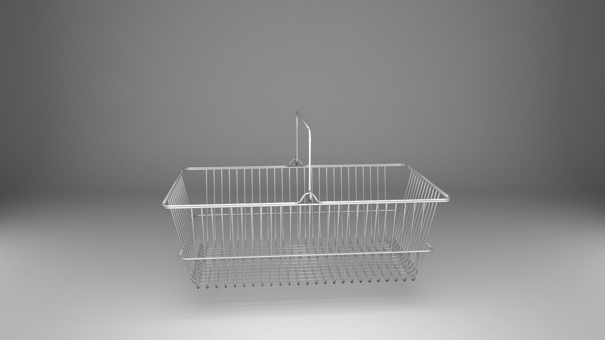 Shopping Metall Basket Low-poly 3D model_3
