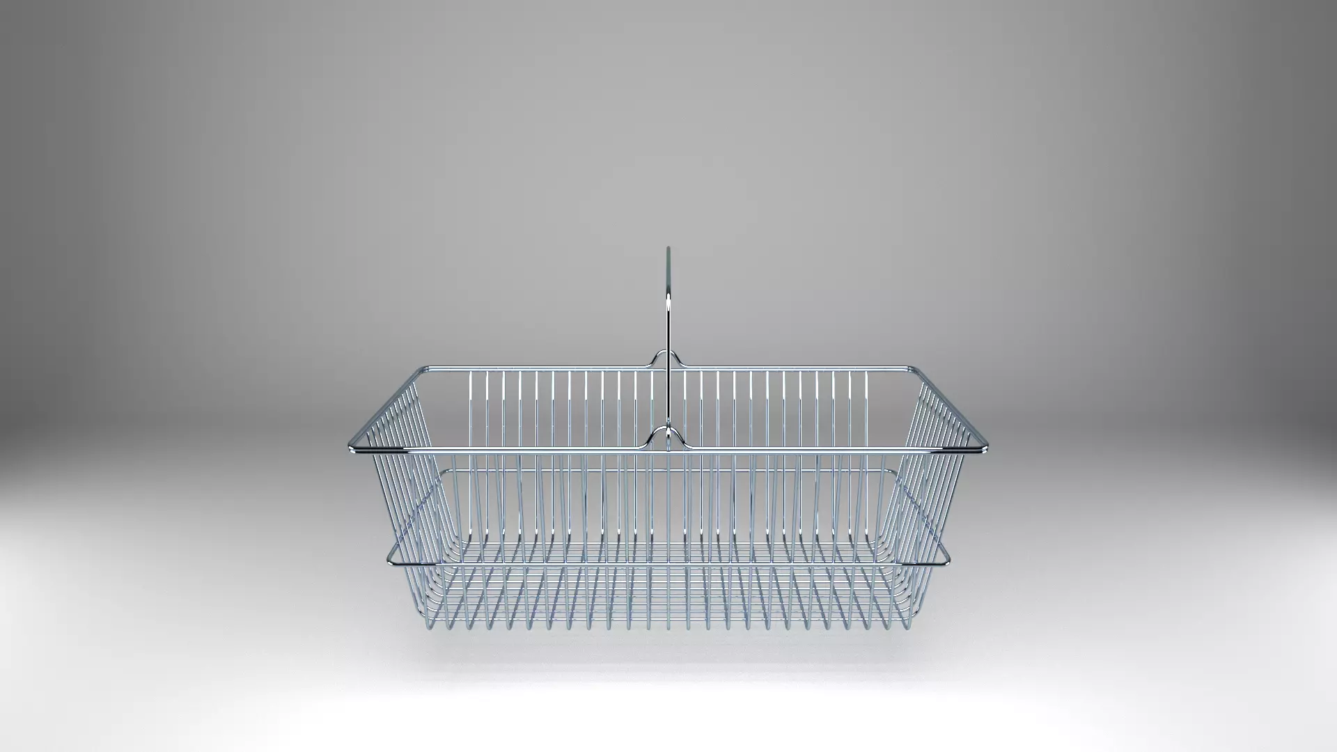 Shopping Metall Basket Low-poly 3D model_0