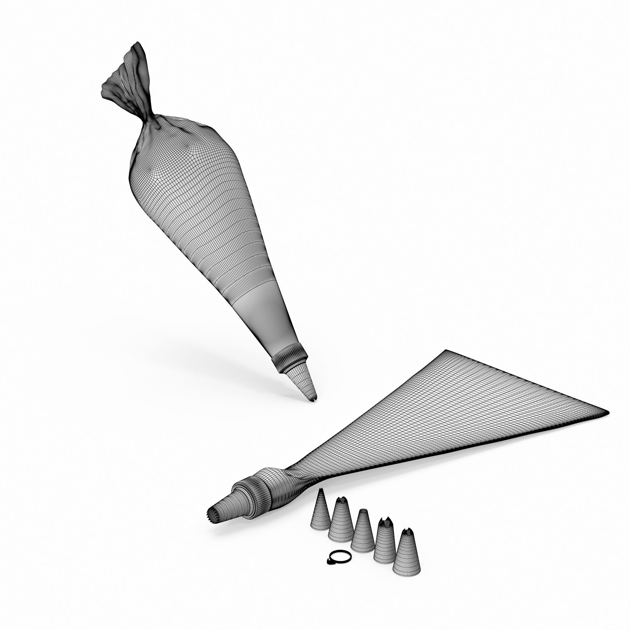 Piping bag kit 3D model CGTrader