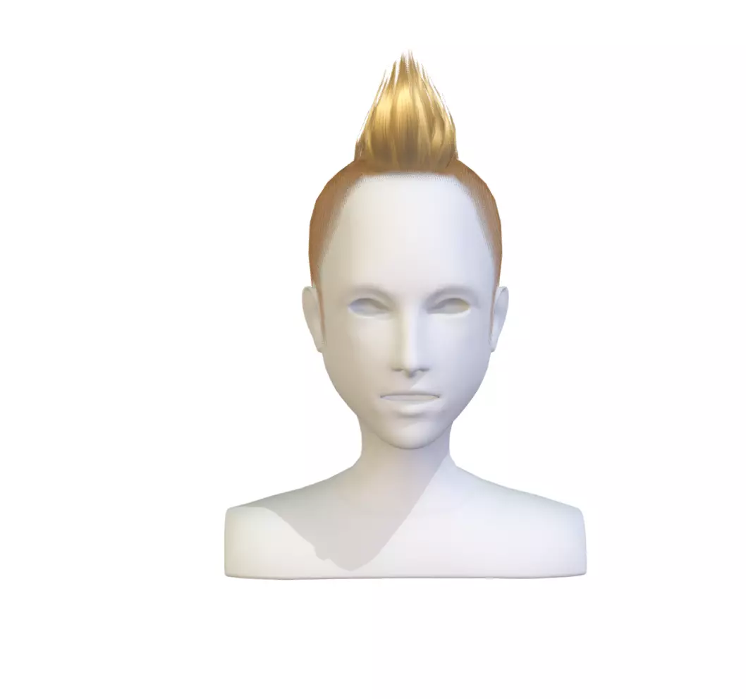 cartoon lush man haircut of short lenght Hairstyle Low-poly 3D model