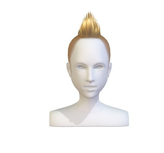 cartoon lush man haircut of short lenght Hairstyle Low-poly 3D model