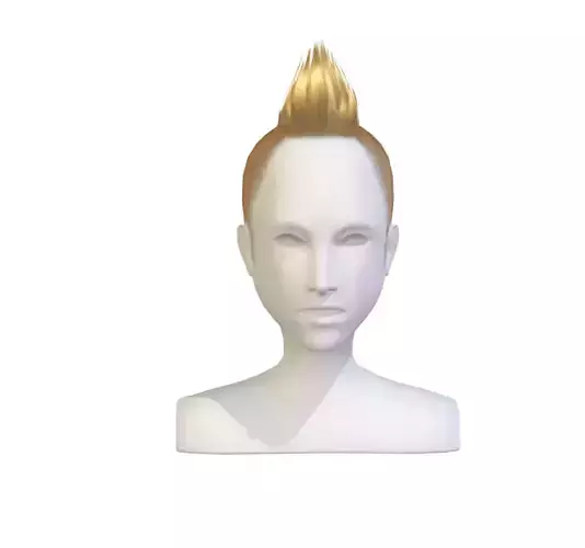 cartoon lush man haircut of short lenght Hairstyle Low-poly 3D model