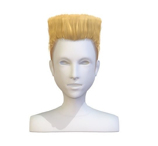 cartoon lush man haircut of short lenght Hairstyle Low-poly 3D model