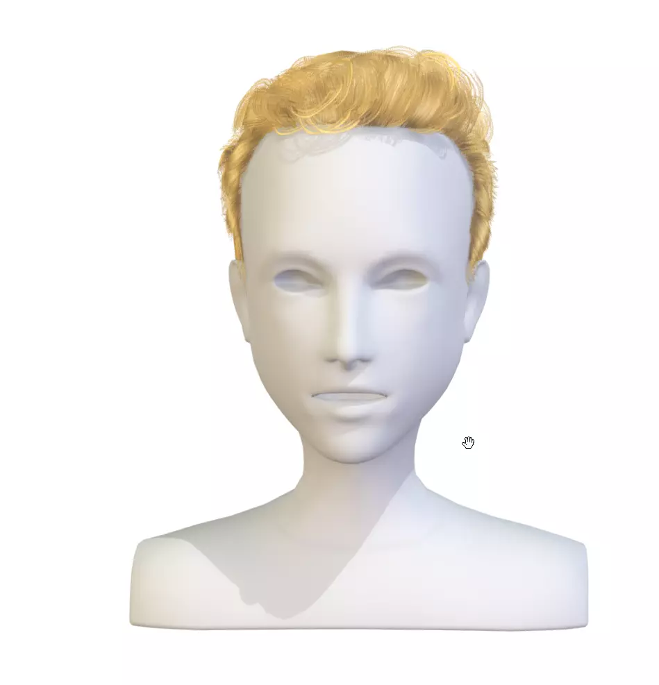 cartoon lush man haircut of short lenght Hairstyle Low-poly 3D model