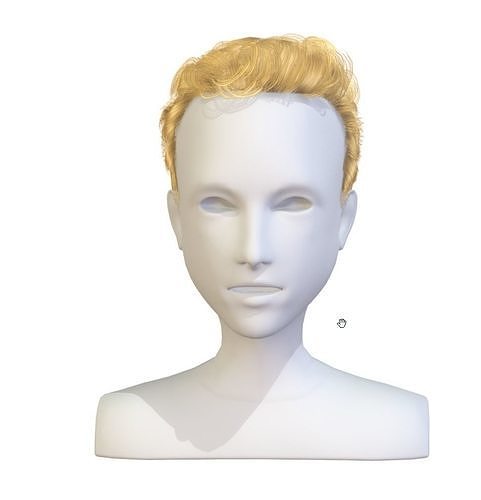 cartoon lush man haircut of short lenght  Hairstyle Low-poly 3D model