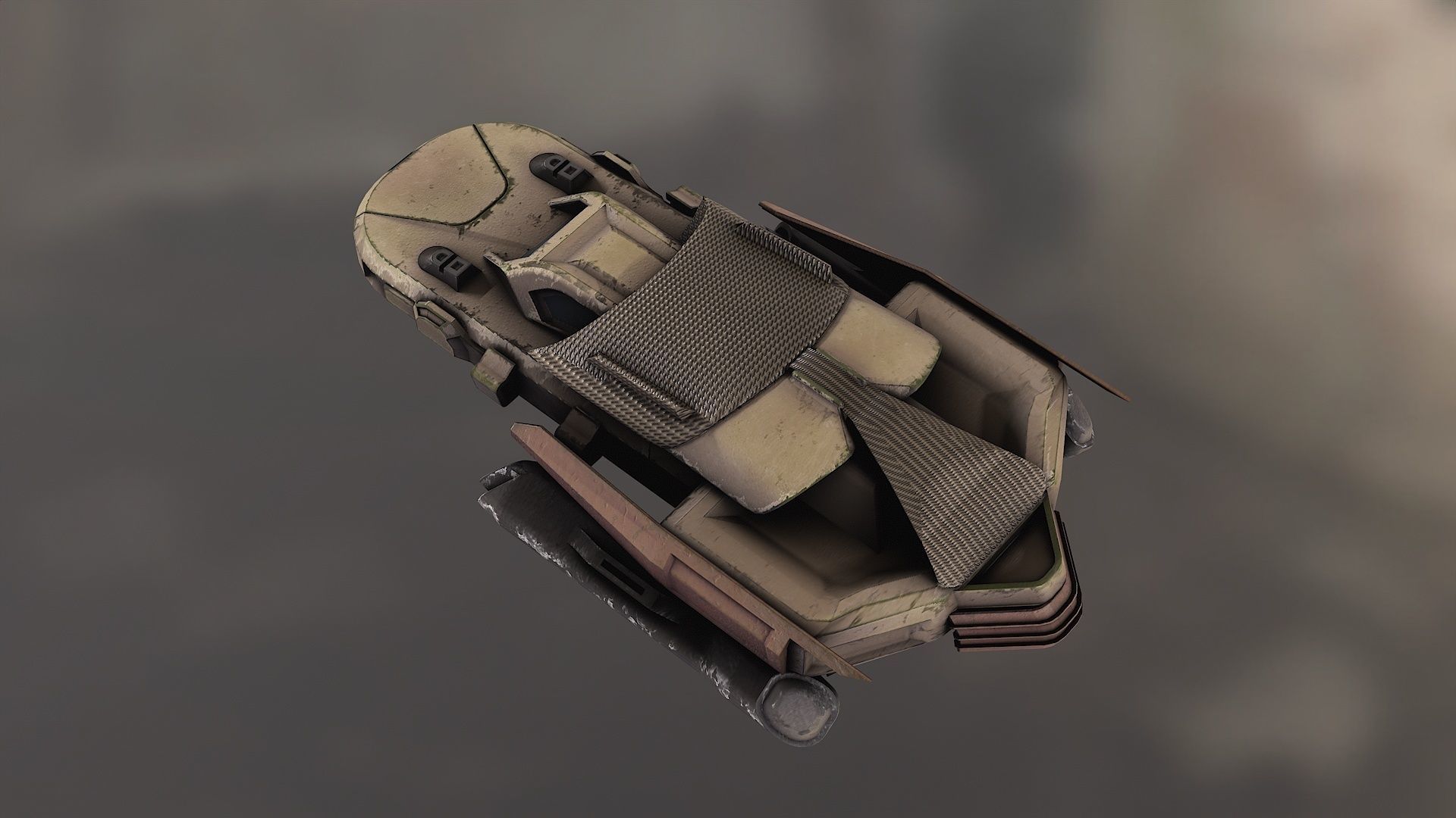 spaceship cartoon scifi Low-poly 3D model_1