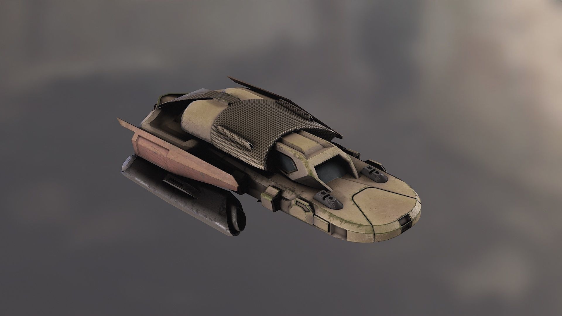 spaceship cartoon scifi Low-poly 3D model_2