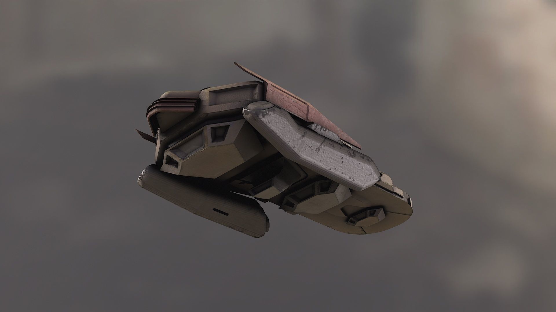 spaceship cartoon scifi Low-poly 3D model_3