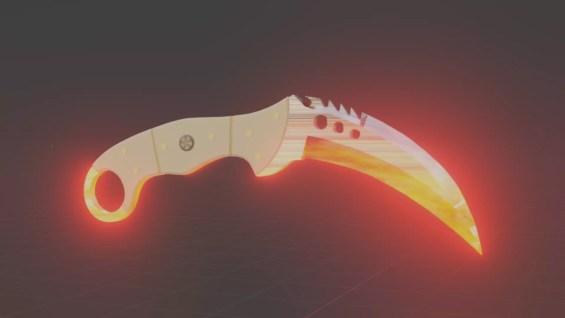 Claw fiery paint Low-poly 3D model_0