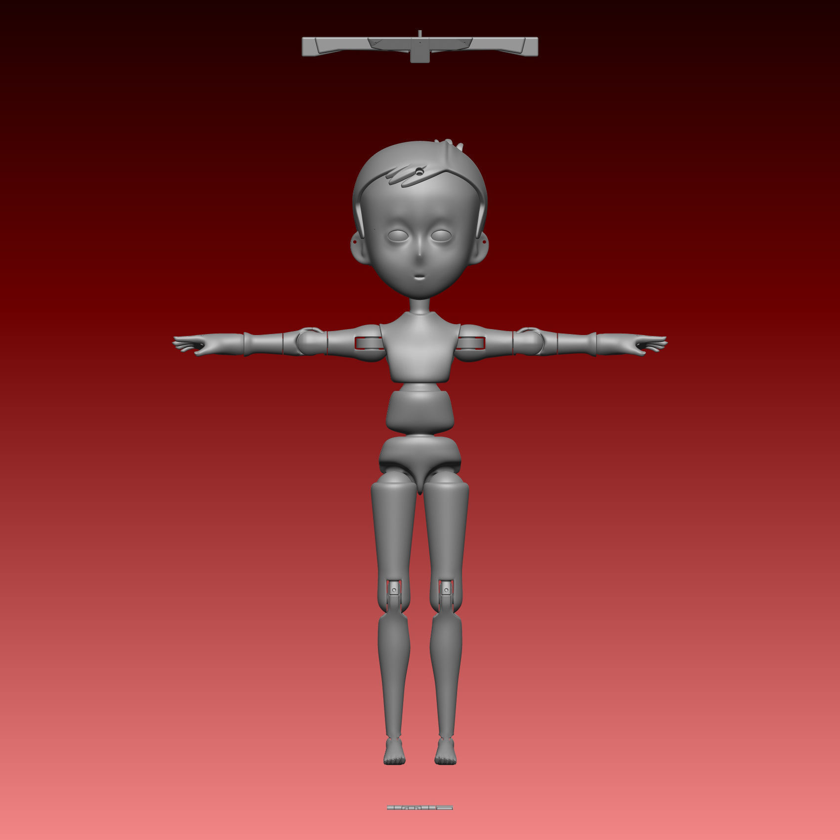 Marioneta nene anime 001 Anime boy puppet 001 STL-ZTL-LWO Free 3D print model_2