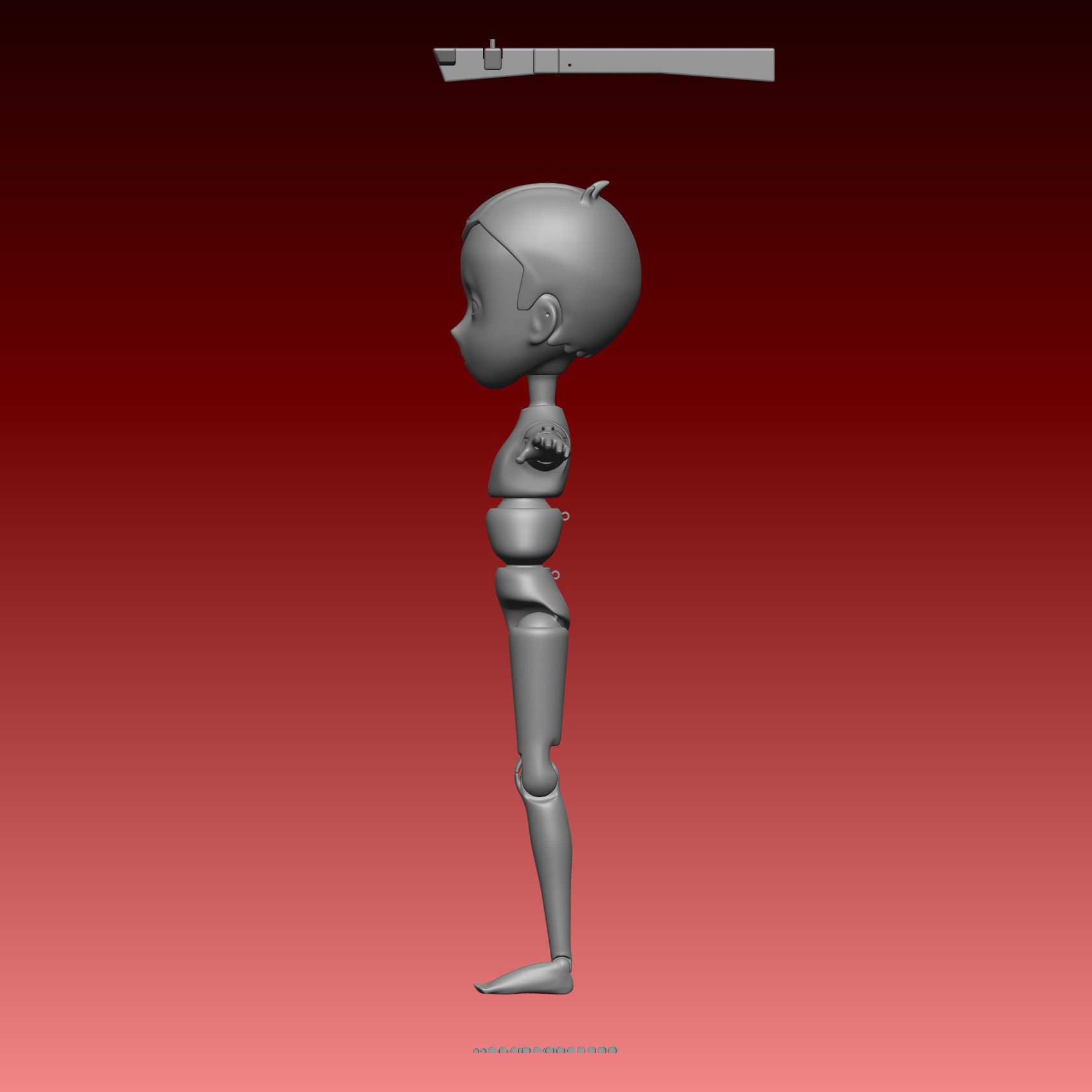 Marioneta nene anime 001 Anime boy puppet 001 STL-ZTL-LWO Free 3D print model_3