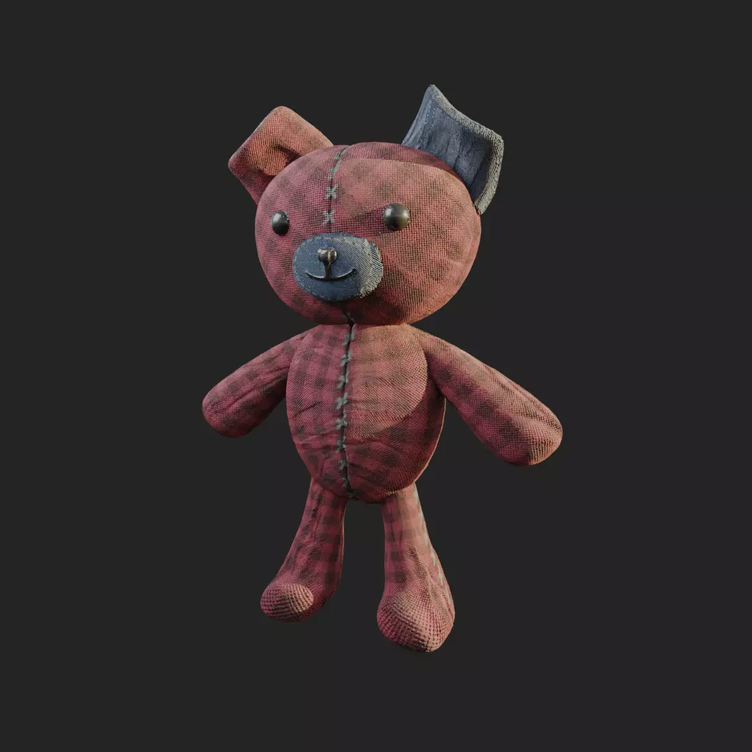 Teddy Bear Low-poly 3D model_0