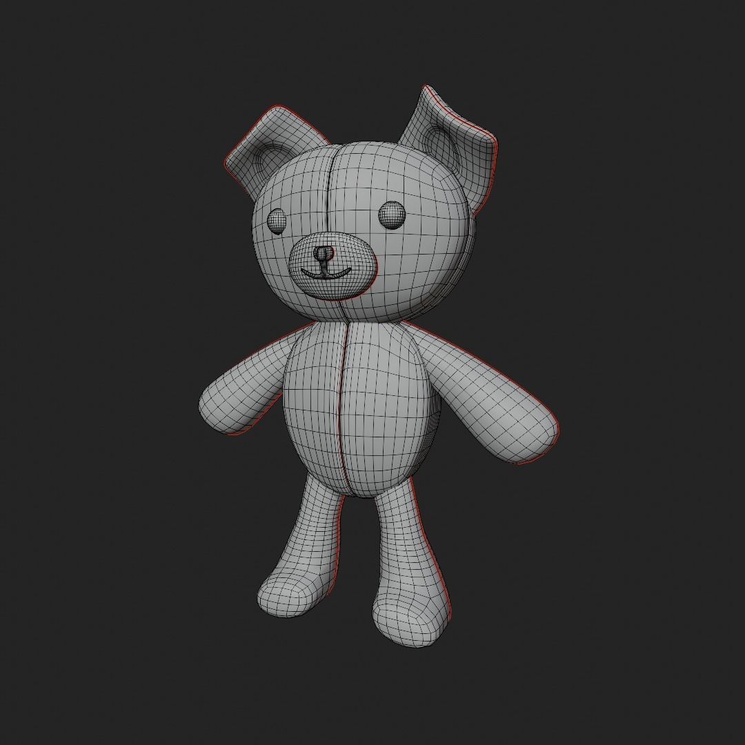 Teddy Bear Low-poly 3D model_1