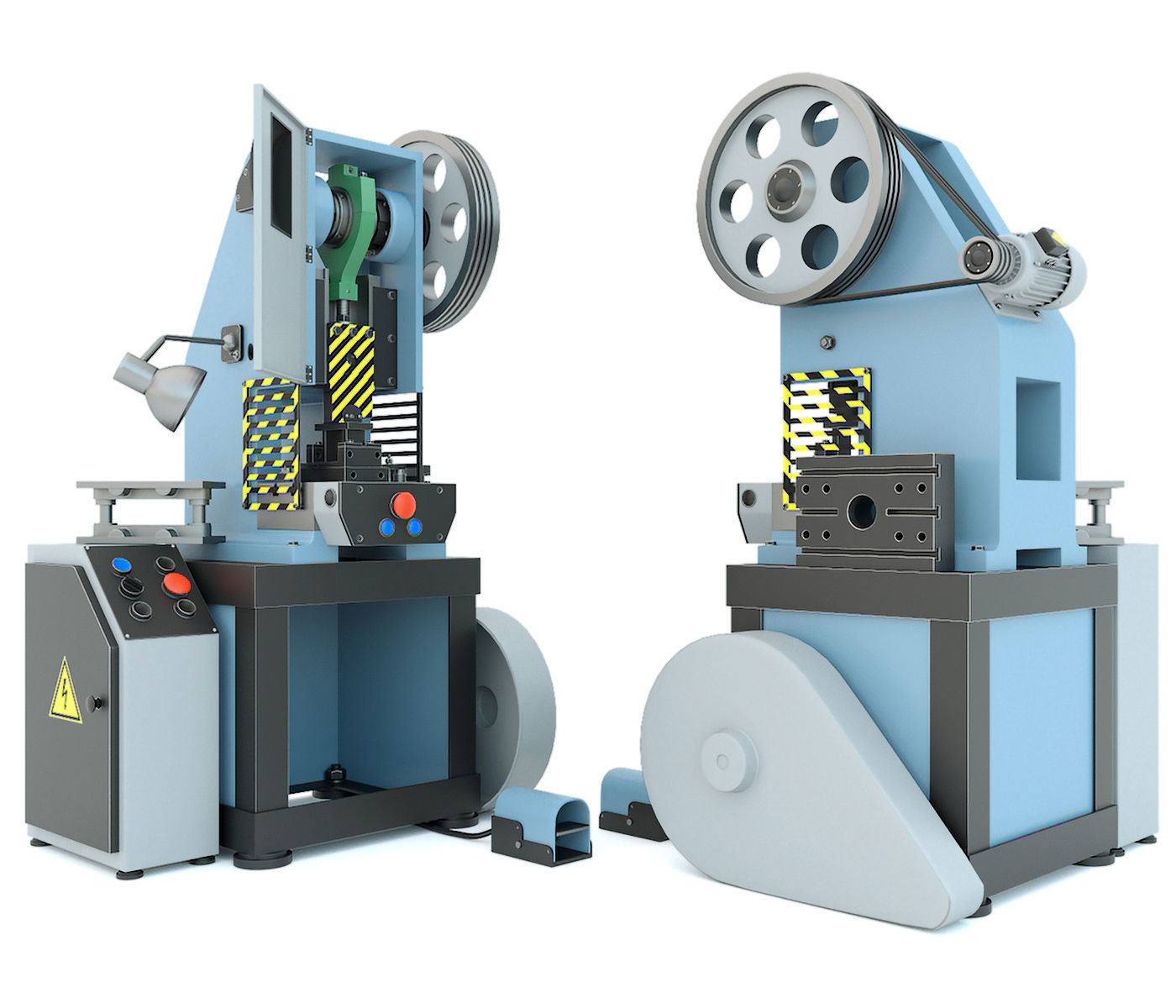 Mechanical press - Collection for industrial interior one 3D model_22