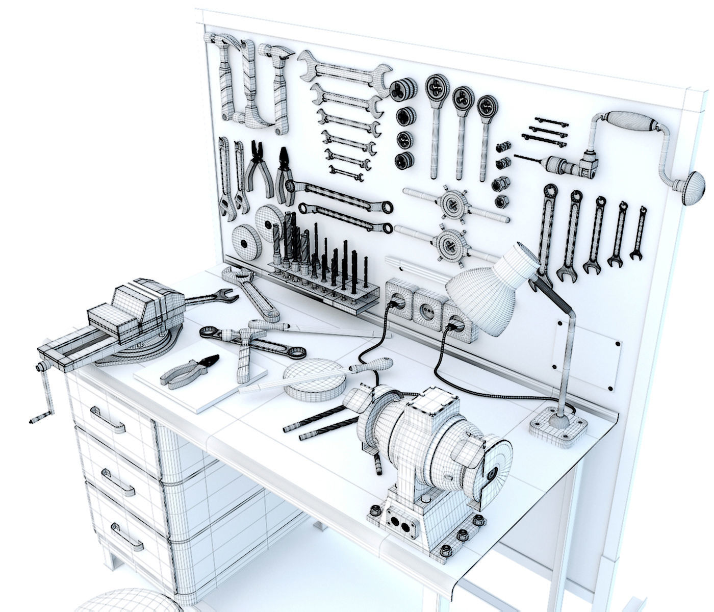 Mechanical press - Collection for industrial interior one 3D model_48