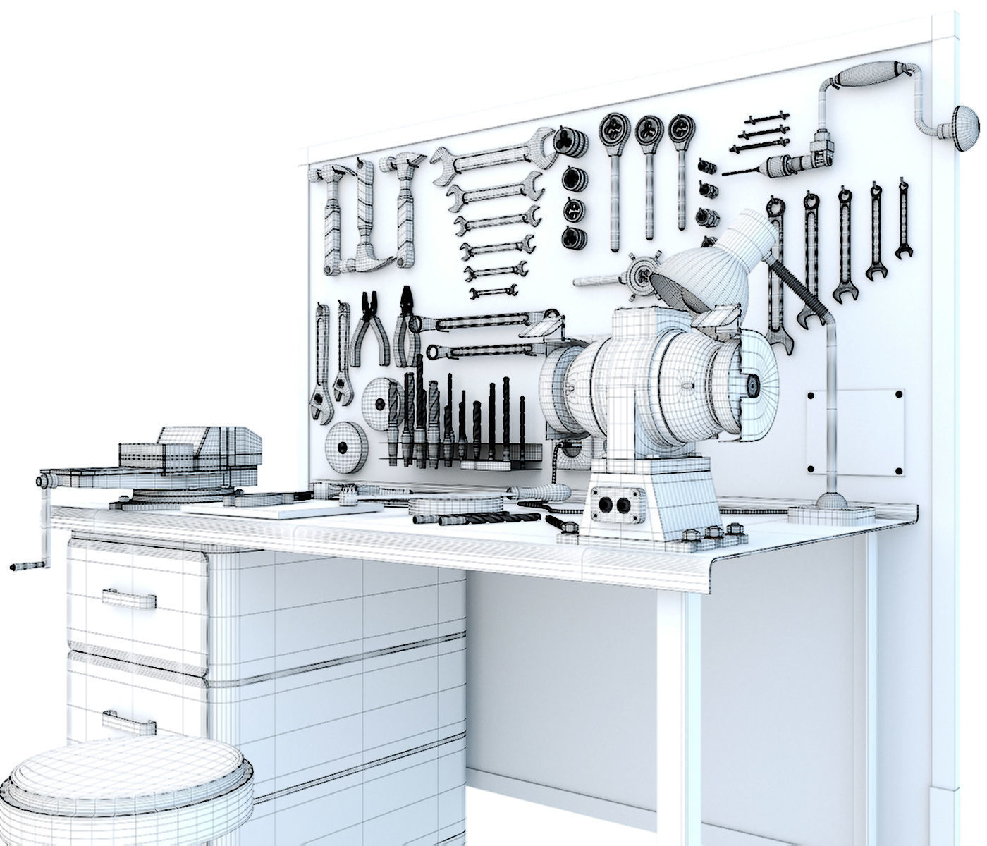 Mechanical press - Collection for industrial interior one 3D model_47
