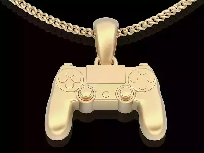 Video game controller  gold printable jewelry 3D model