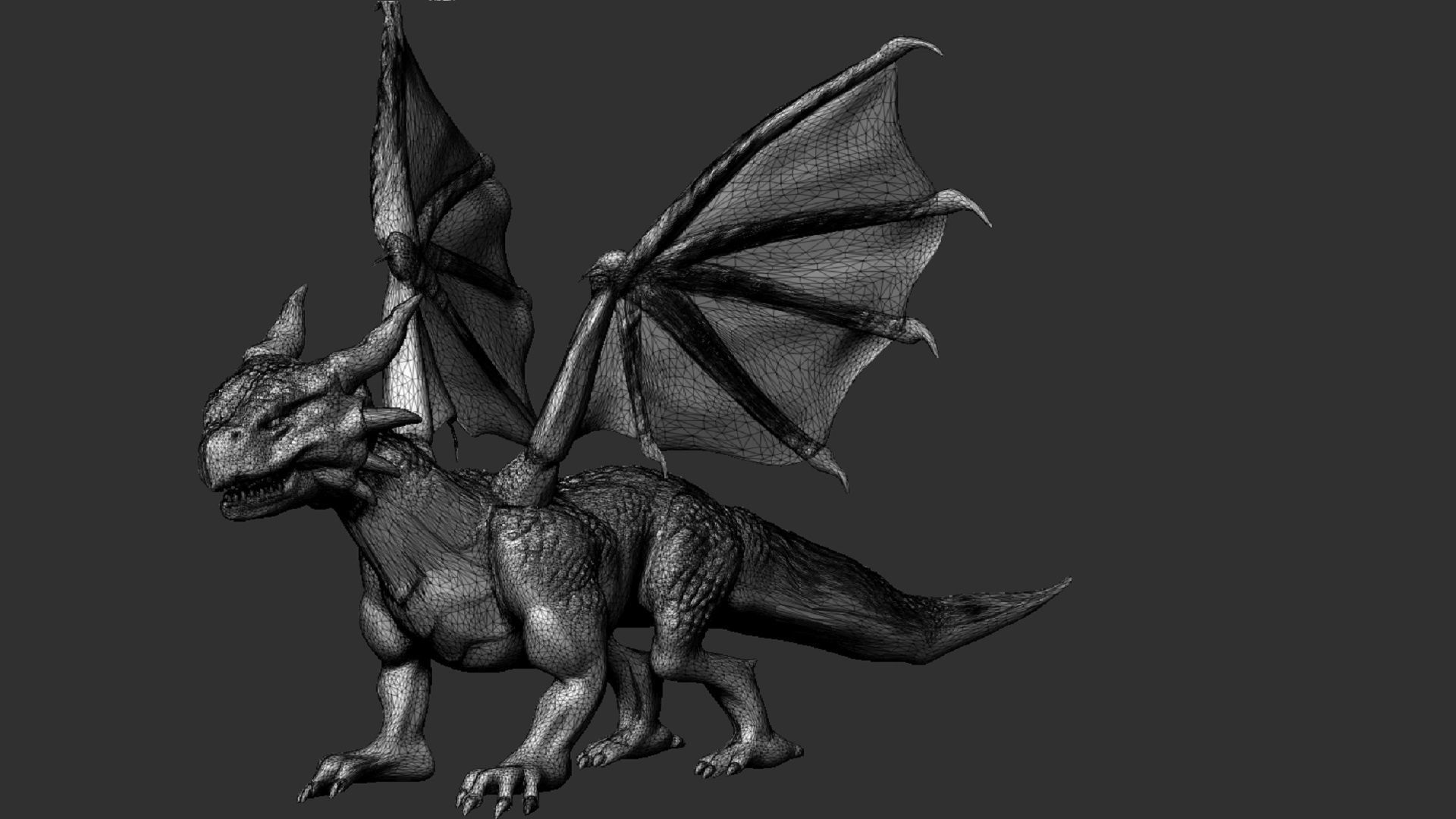 Chibi Dragon Low-poly 3D model_4