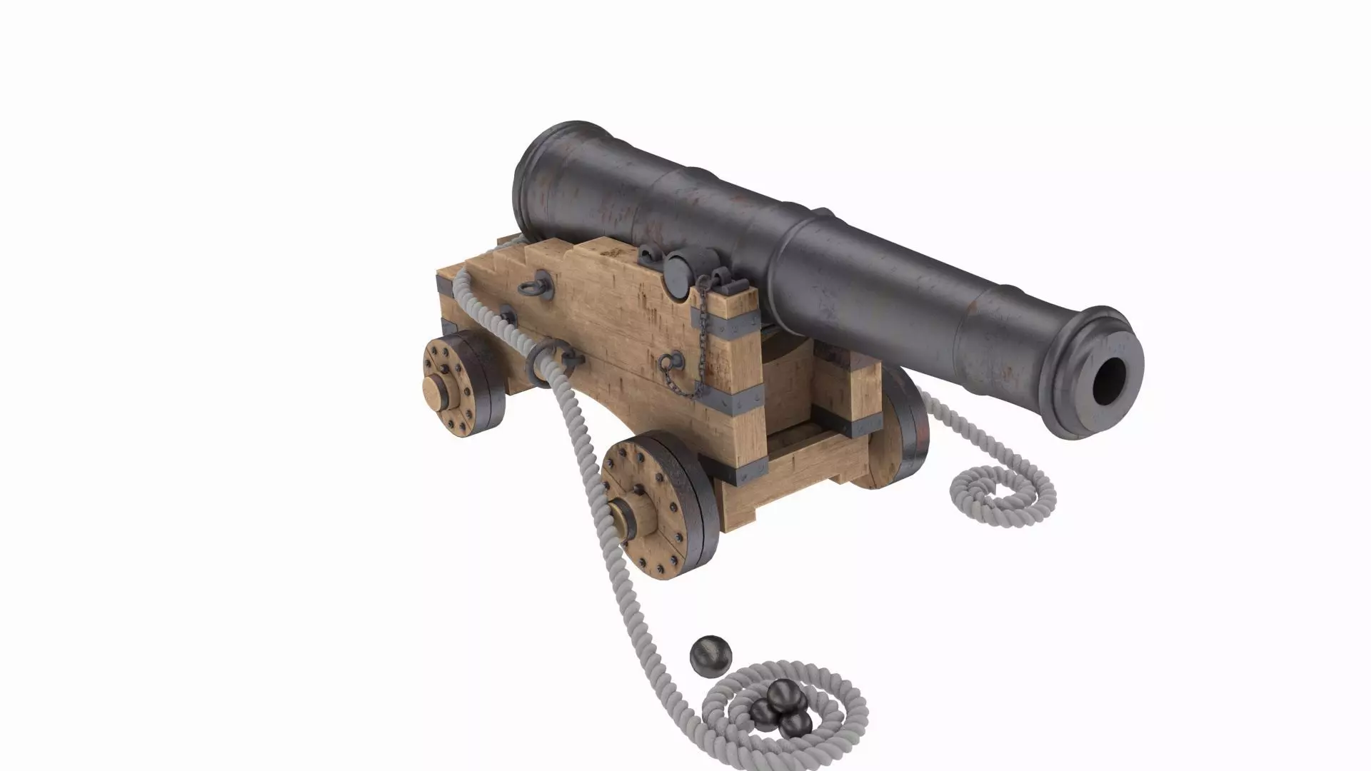 Old navy cannon 3D model