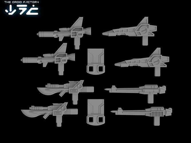 TDF-TFAC003-4 Transformers Clones Weapon Set 3D print model