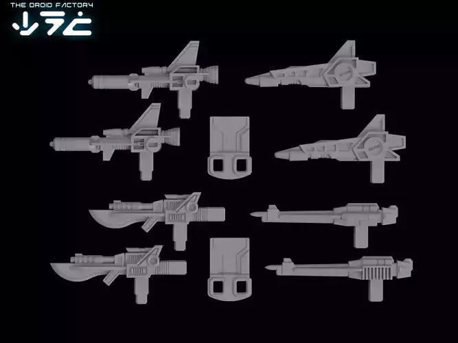 TDF-TFAC003-4 Transformers Clones Weapon Set 3D print model