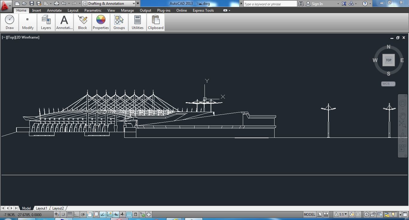 Sketchup Terminal A1 Project SKP DWG PIC 3D model_1
