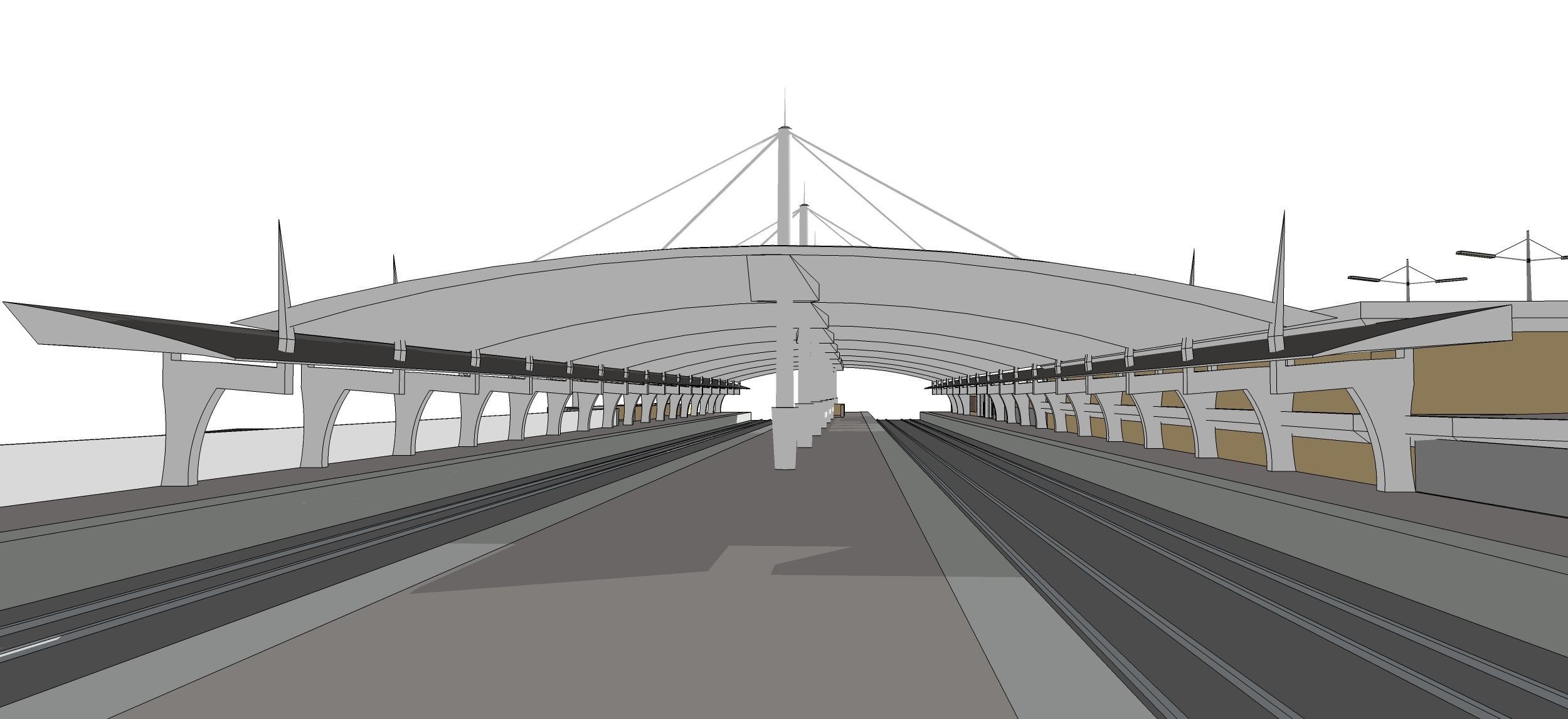 Sketchup Terminal A1 Project SKP DWG PIC 3D model_14