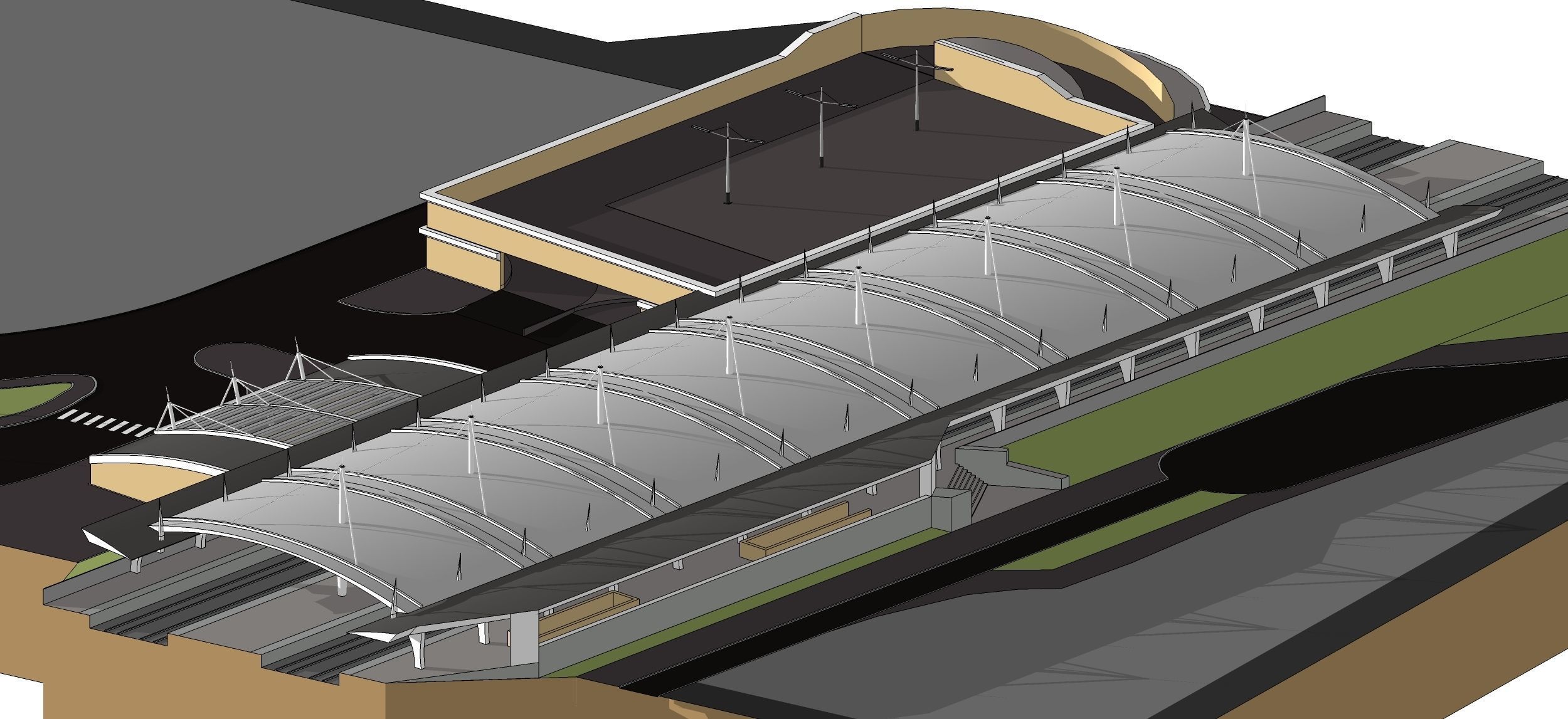 Sketchup Terminal A1 Project SKP DWG PIC 3D model_16