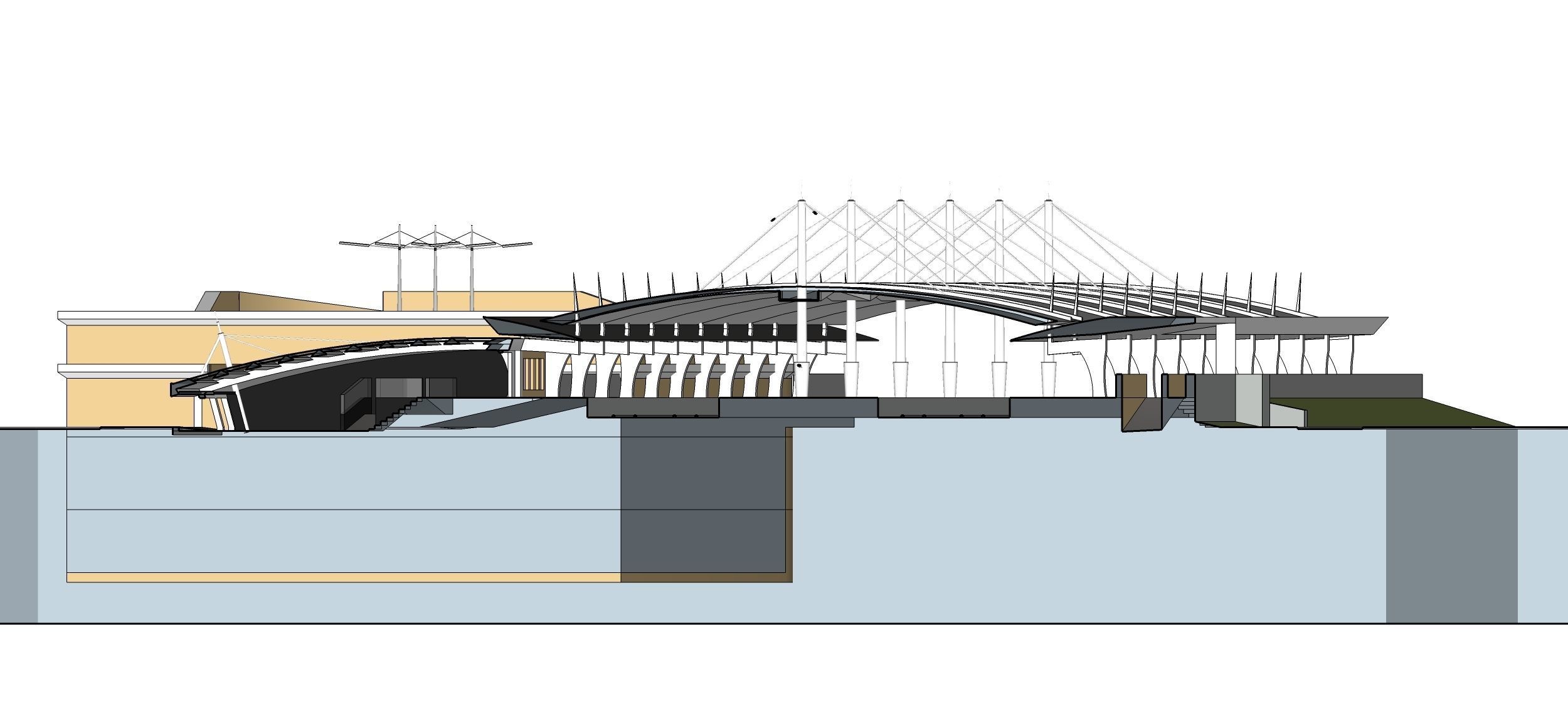 Sketchup Terminal A1 Project SKP DWG PIC 3D model_13