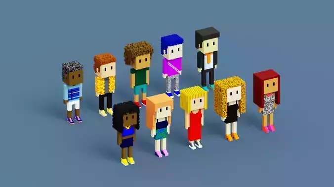 3D NFT Voxel Character Collection Low-poly 3D model