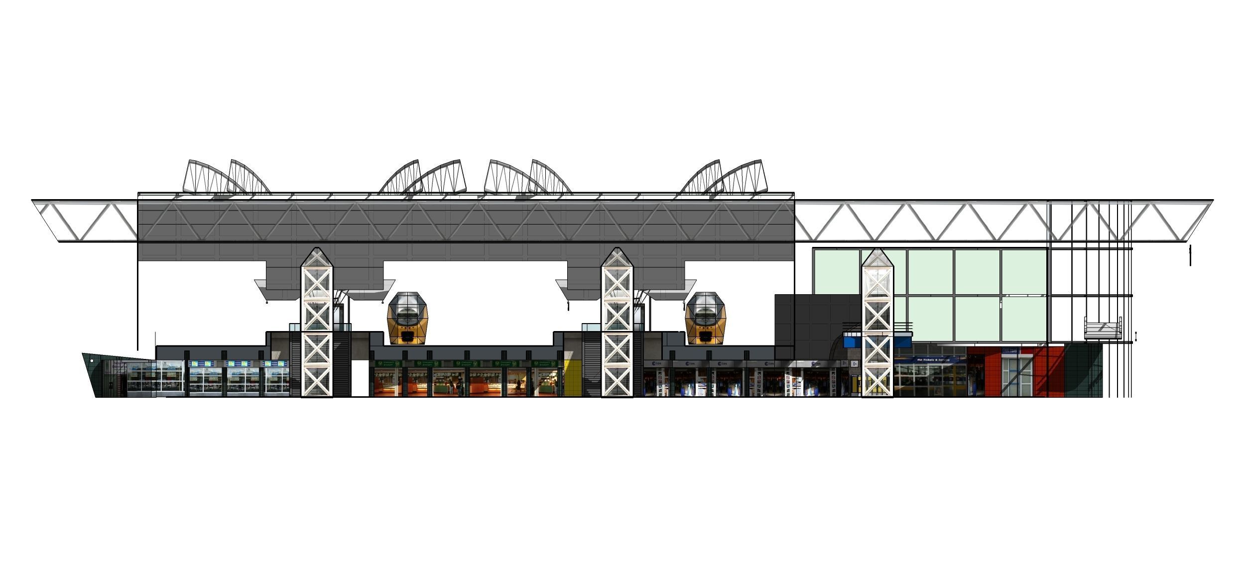 Sketchup Terminal A4 Project SKP DWG PIC 3D model_12