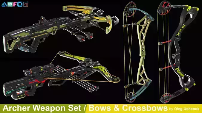 Archer Weapon Set 3D model
