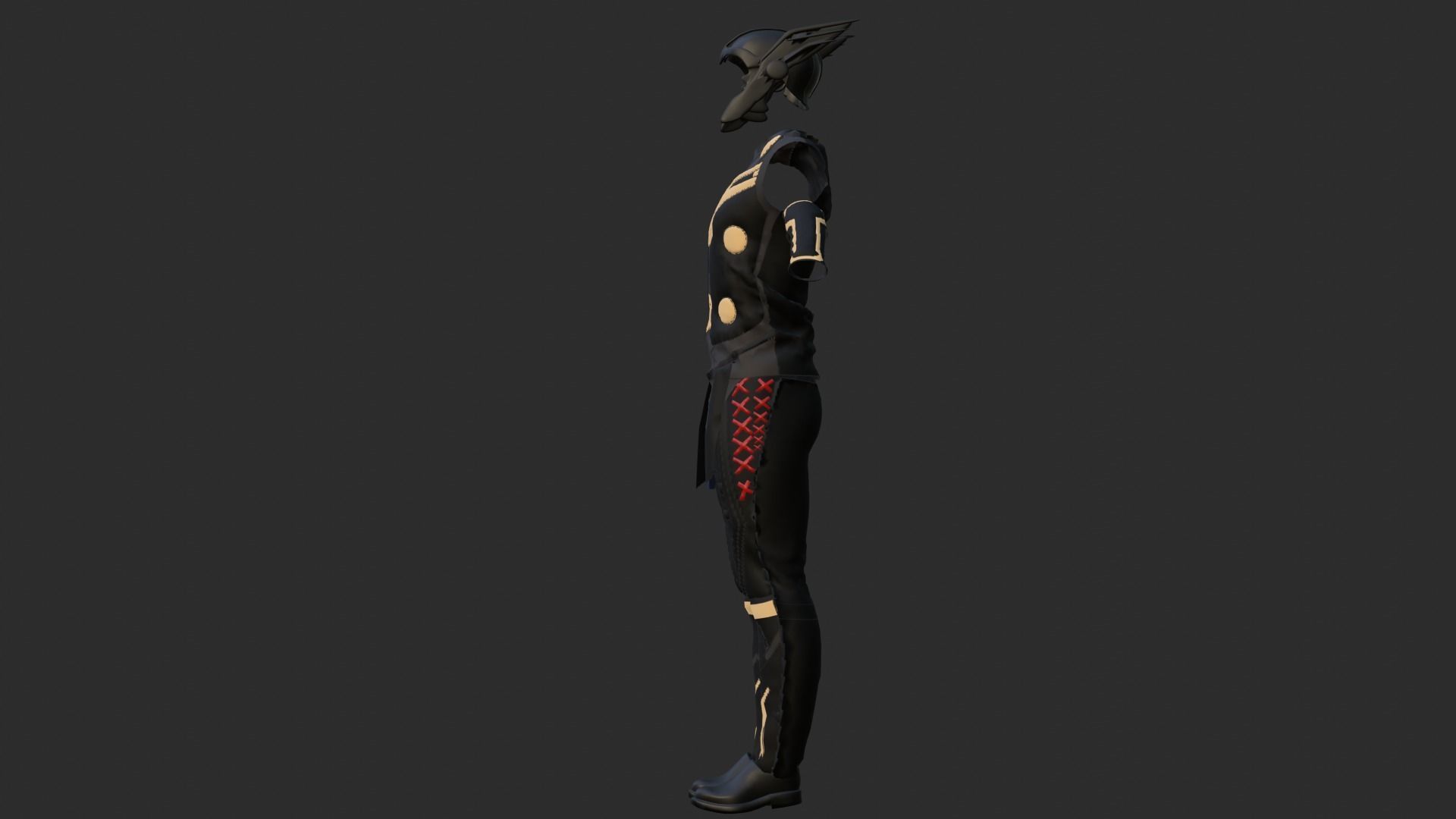 Thor Costume 3D model_4