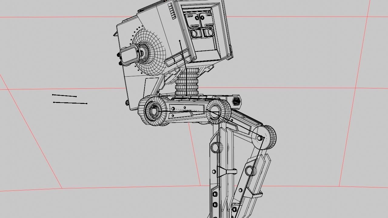 AT-ST Walker rigged - animated character 3D model_38