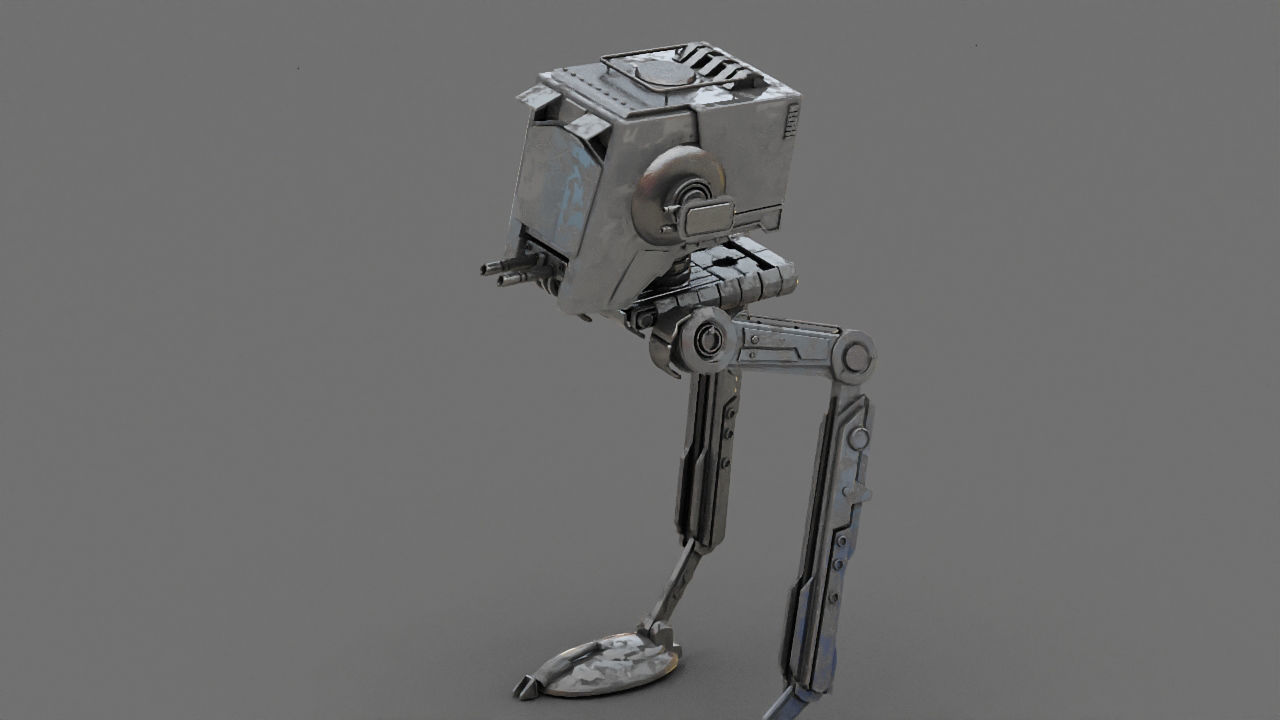 AT-ST Walker rigged - animated character 3D model_6