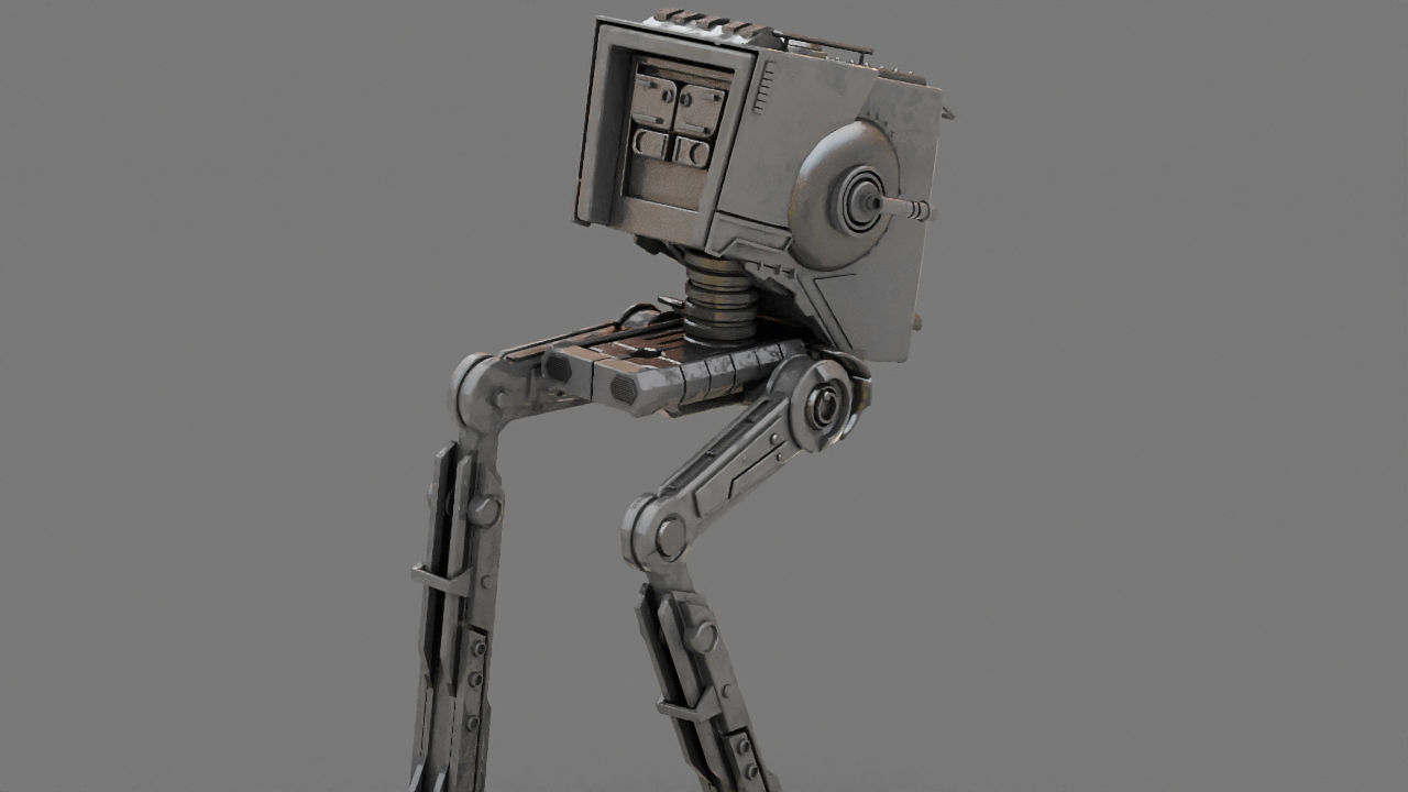 AT-ST Walker rigged - animated character 3D model_11