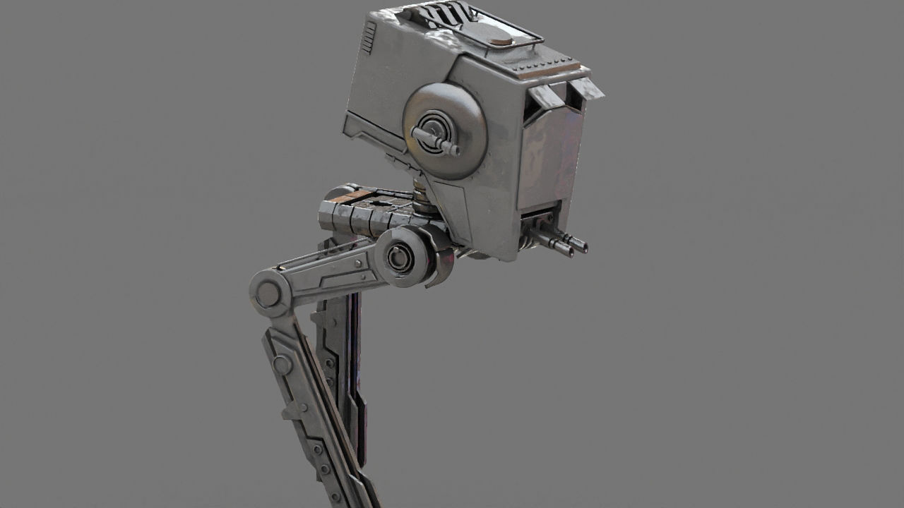AT-ST Walker rigged - animated character 3D model_14