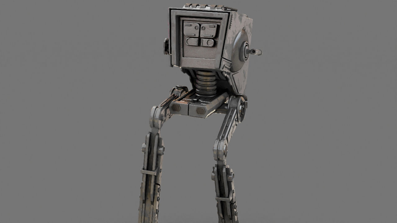 AT-ST Walker rigged - animated character 3D model_2