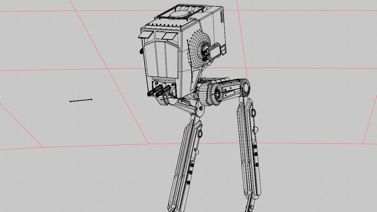 AT-ST Walker rigged - animated character 3D model_36