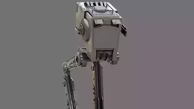 AT-ST Walker rigged - animated character 3D model