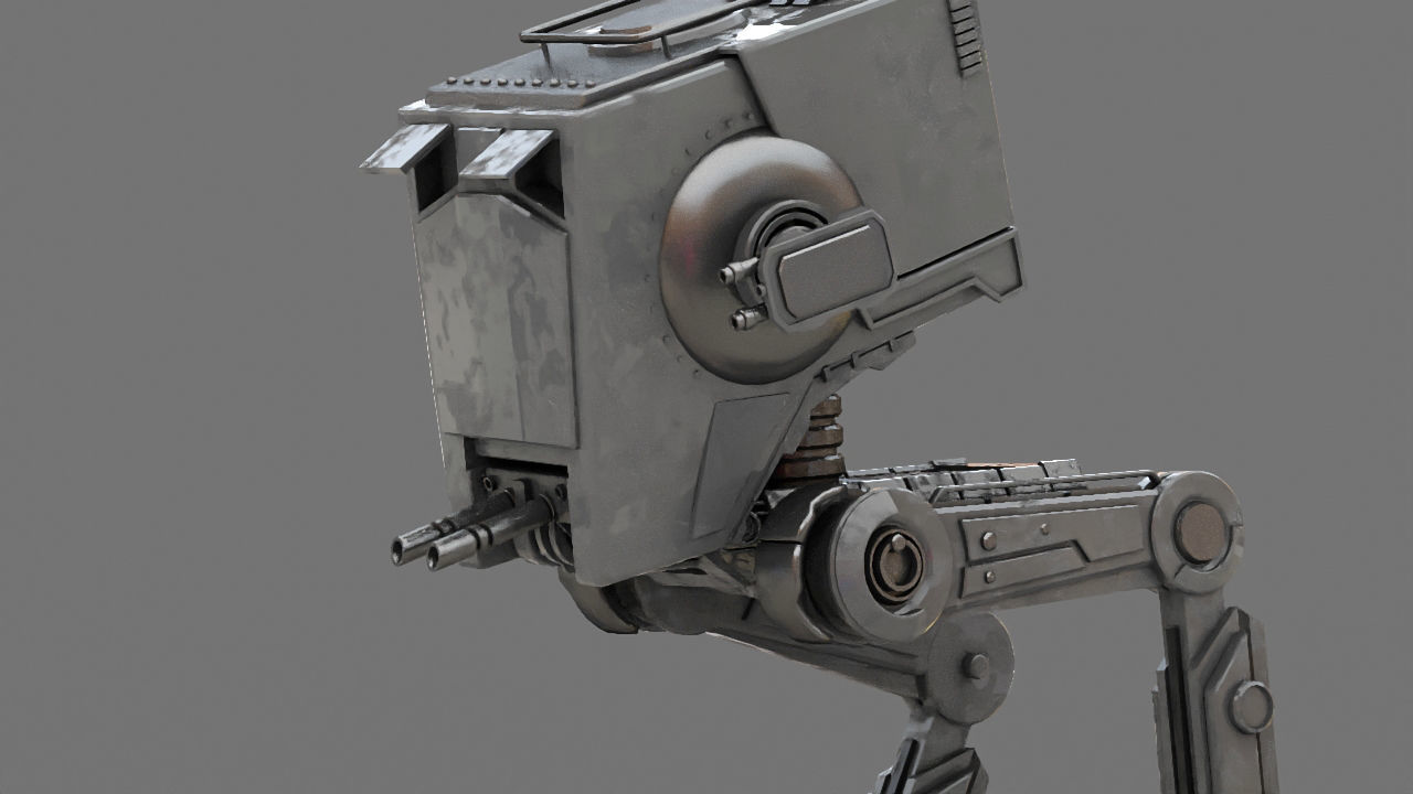 AT-ST Walker rigged - animated character 3D model_18