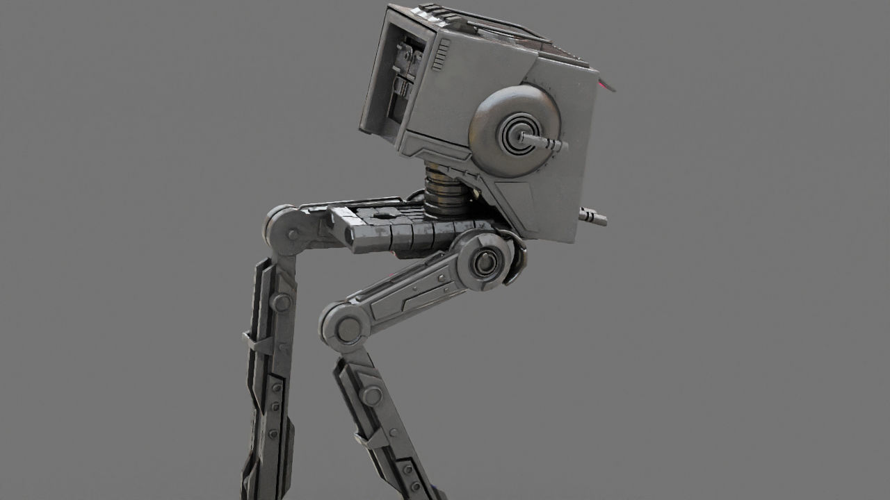 AT-ST Walker rigged - animated character 3D model_12