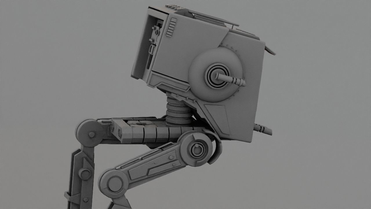 AT-ST Walker rigged - animated character 3D model_33