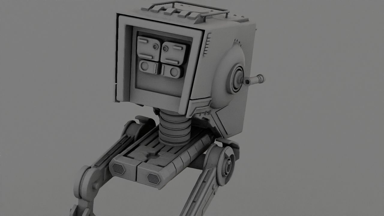 AT-ST Walker rigged - animated character 3D model_32