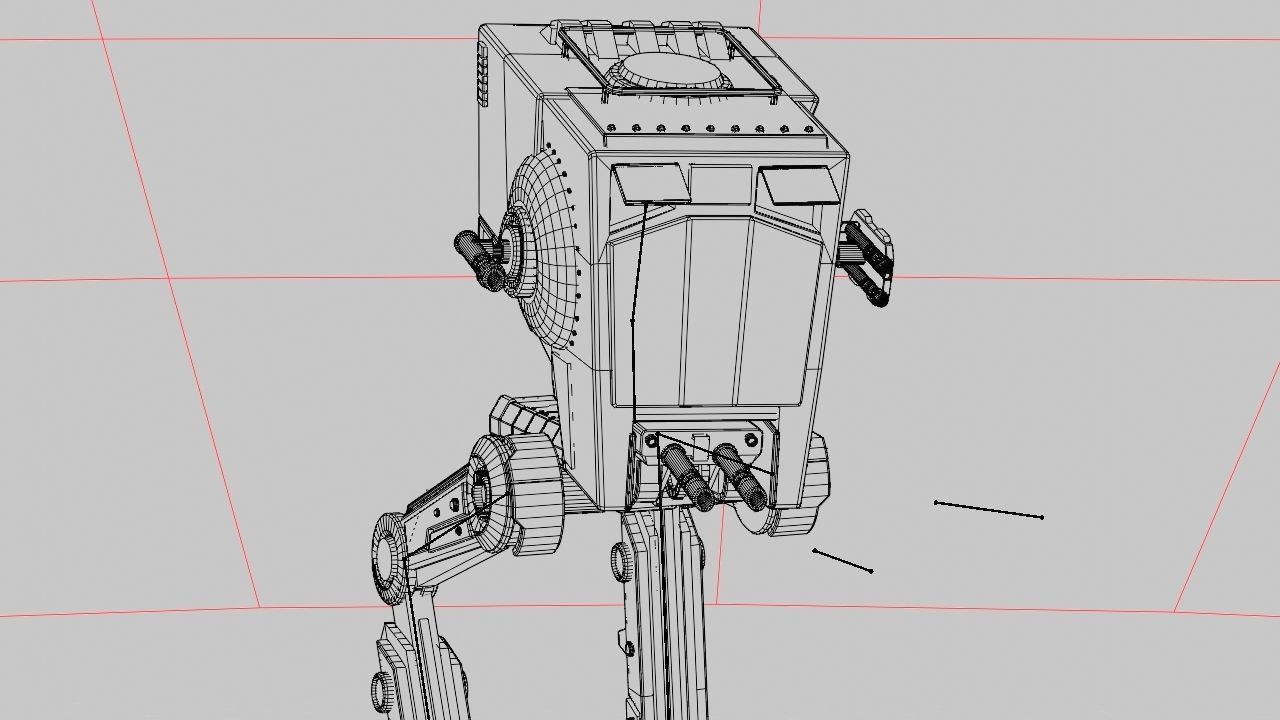 AT-ST Walker rigged - animated character 3D model_35