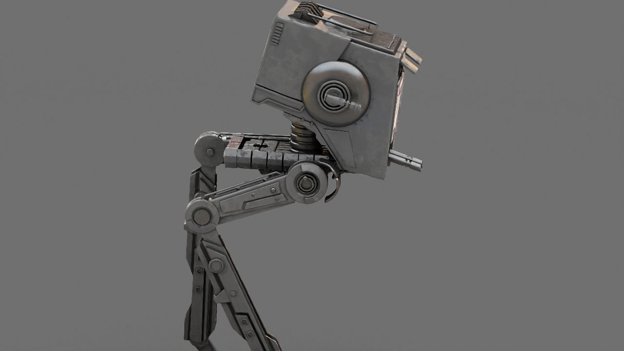 AT-ST Walker rigged - animated character 3D model_13